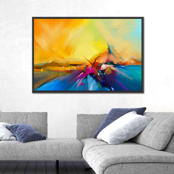 Sail on Sea Abstract Landscape Canvas Wall Art