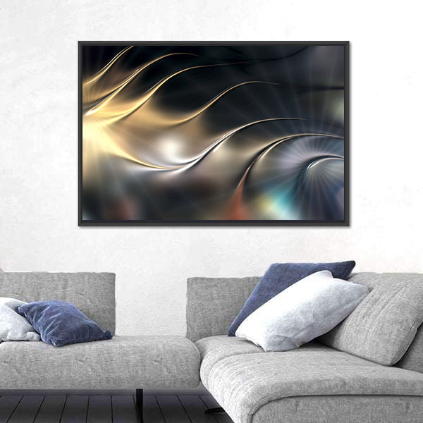 Abstract Metallic 3D Wave Canvas Wall Art