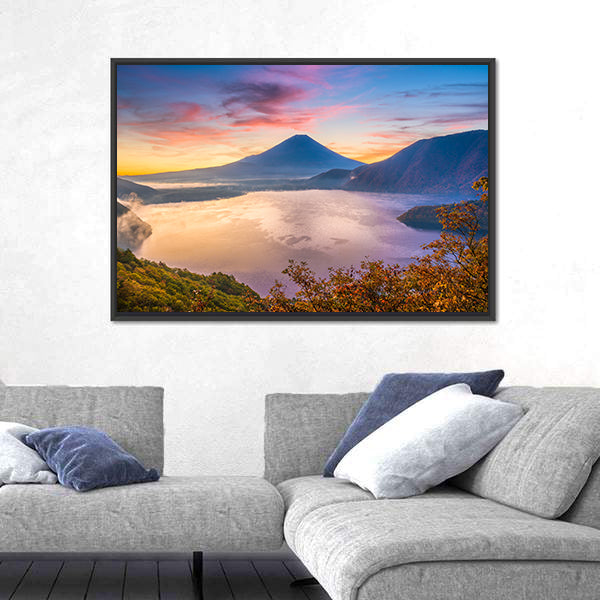 Mount Fuji and Motosu Lake Canvas Wall Art