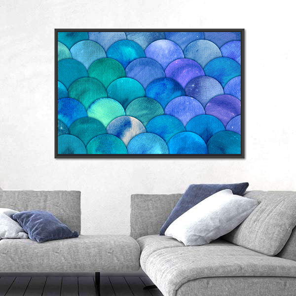 Mermaid Scales Watercolor Canvas Wall Art