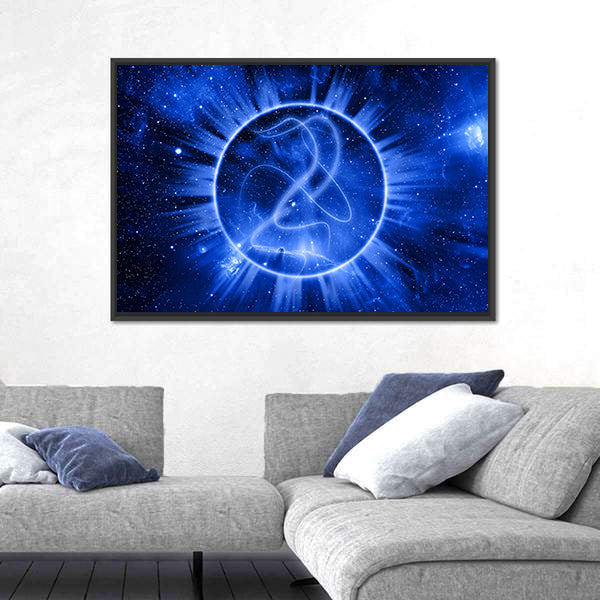 Mystical Celestial Circle Abstract Canvas Wall Art