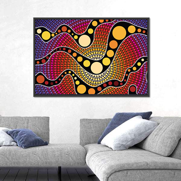 Colorful Dot Connection Canvas Wall Art