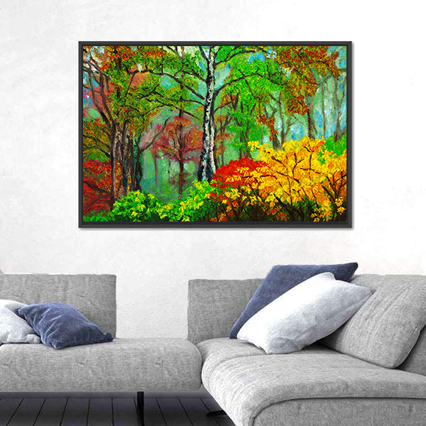 Birch Forest Oil Painting Canvas Wall Art