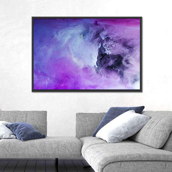Purple Flowing Paint Canvas Wall Art