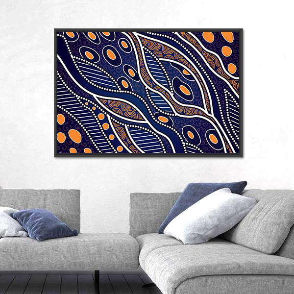 Aboriginal Lake Concept Canvas Wall Art