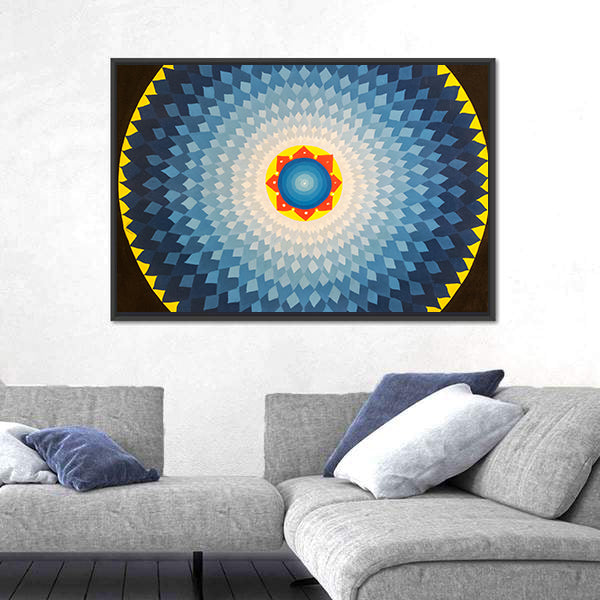 Geometric Flower Mandala Canvas Wall Art
