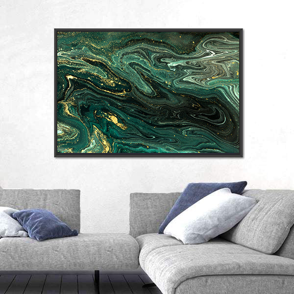 Green Marble Acrylic Pattern Canvas Wall Art