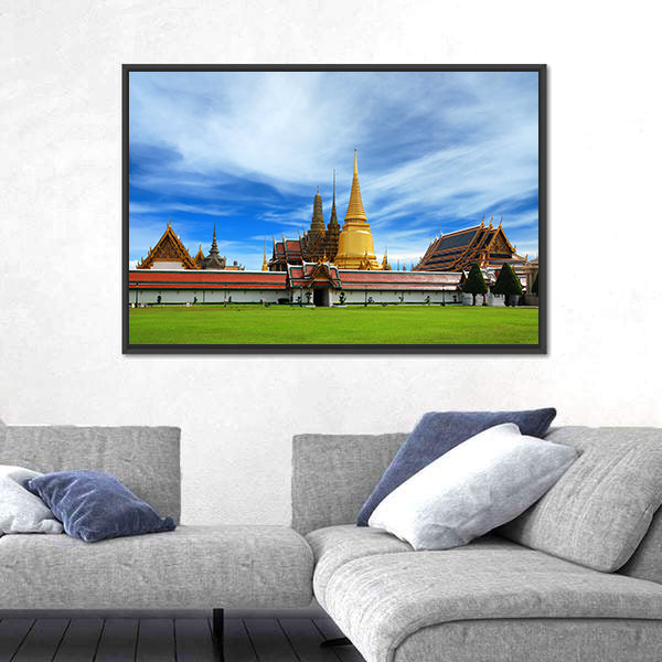 Wat Phra Kaeo Emerald Buddha Temple In Bangkok Canvas Wall Art