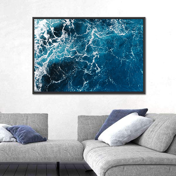 Blue Sea Water Abstract Canvas Wall Art