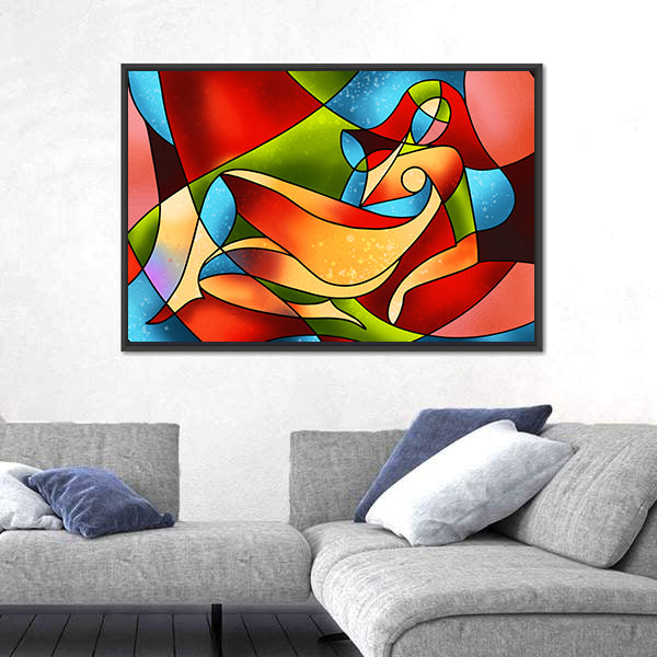 Stained Glass Female Figure Canvas Wall Art