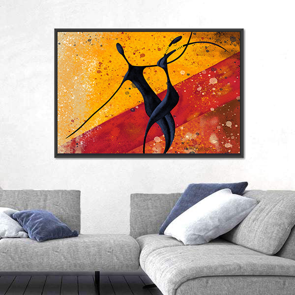 African Couple Dance Canvas Wall Art