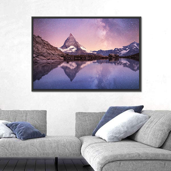 Milky Way Above Matterhorn Canvas Wall Art