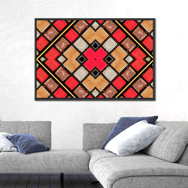 Small Cubic Tile Mosaic Canvas Wall Art