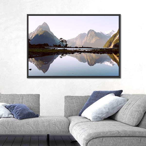 Milford Sound Early Morning Reflection Canvas Wall Art