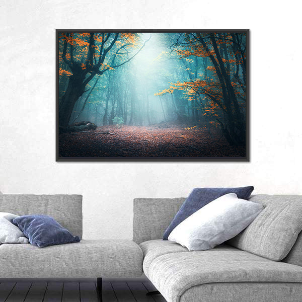 Mystical Forest in Autumn Canvas Wall Art
