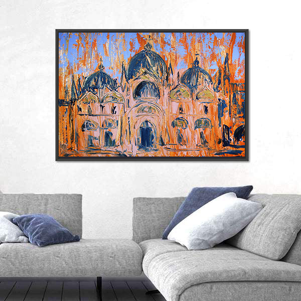 San Marco Square Church, Venice Painterly Study Canvas Wall Art