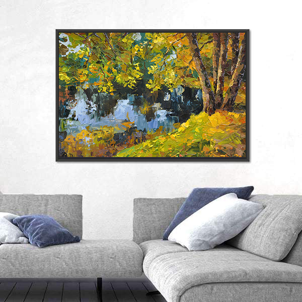 Autumn Day On The Lake Canvas Wall Art