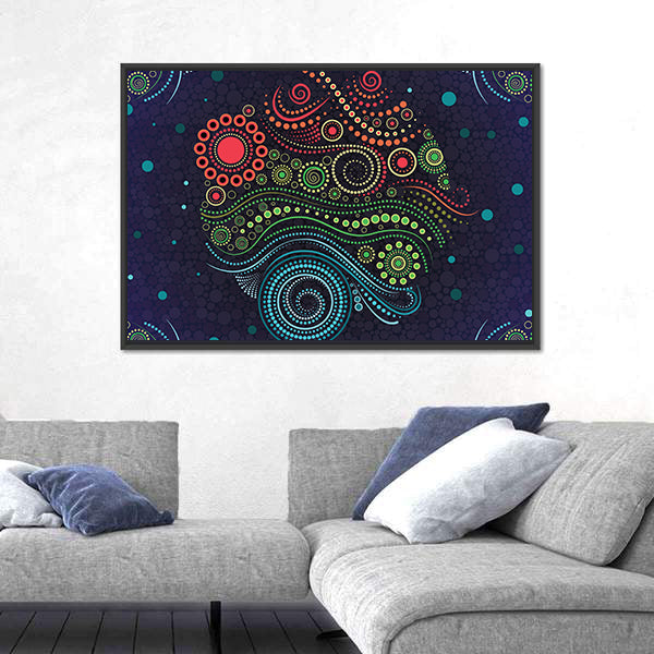 Colorful Aboriginal Dot Canvas Wall Art