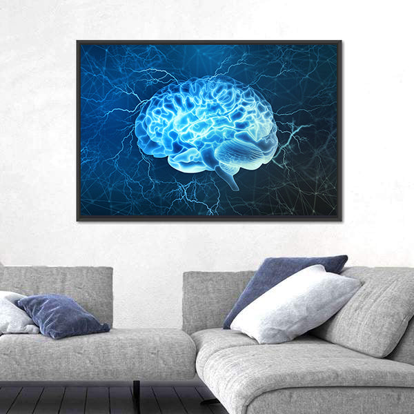 Human Brain Electrical Activity Canvas Wall Art
