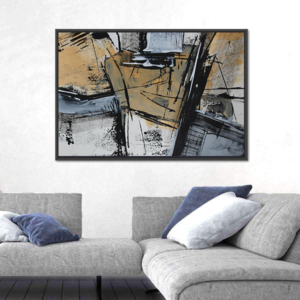 Acrylic Brushstrokes Fragment Canvas Wall Art