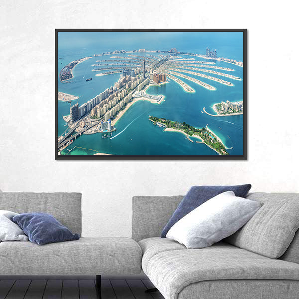 Aerial View of Palm Jumeirah, Dubai Canvas Wall Art
