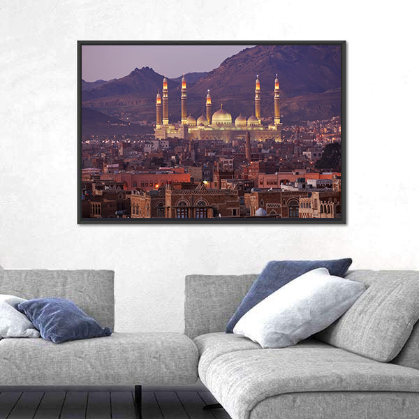 Al Saleh Mosque In Sanaa Yemen Canvas Wall Art