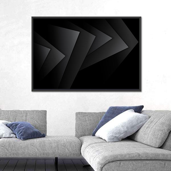 Dark Textured Geometric Layers Canvas Wall Art