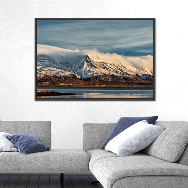 Sunrise From Reykjavik In Iceland Canvas Wall Art