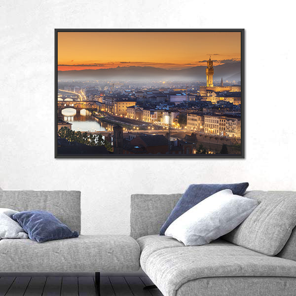 Florence During Sunset Canvas Wall Art