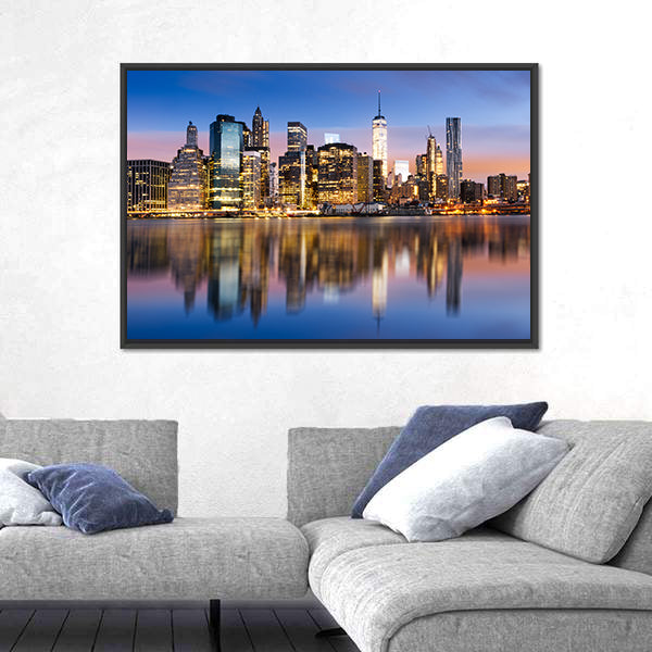 Sunrise Over Manhattan Canvas Wall Art