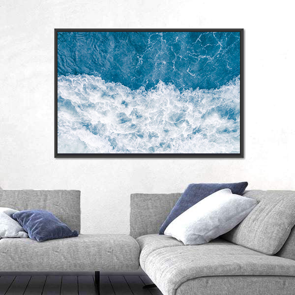 Pale Blue Sea Wave Canvas Wall Art