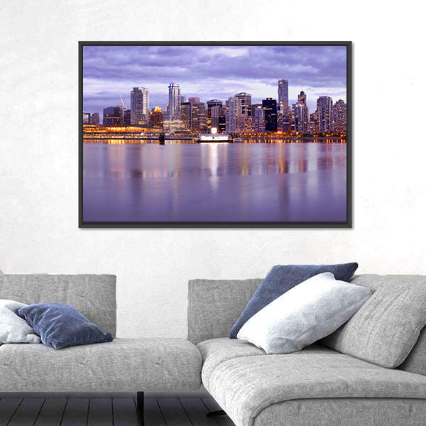Vancouver Skyline In Canada Canvas Wall Art