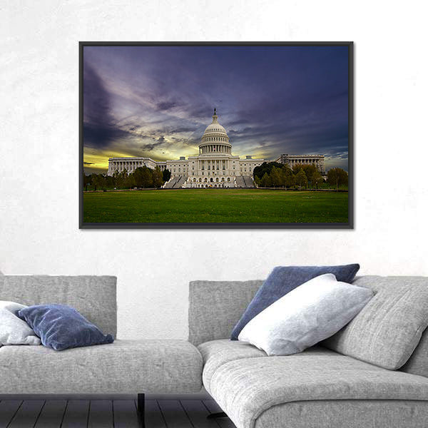 United States Capitol at Sunset Washington Dc Canvas Wall Art