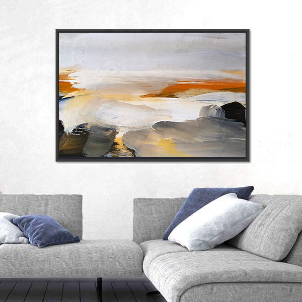 Hand Drawn Lake Canvas Wall Art