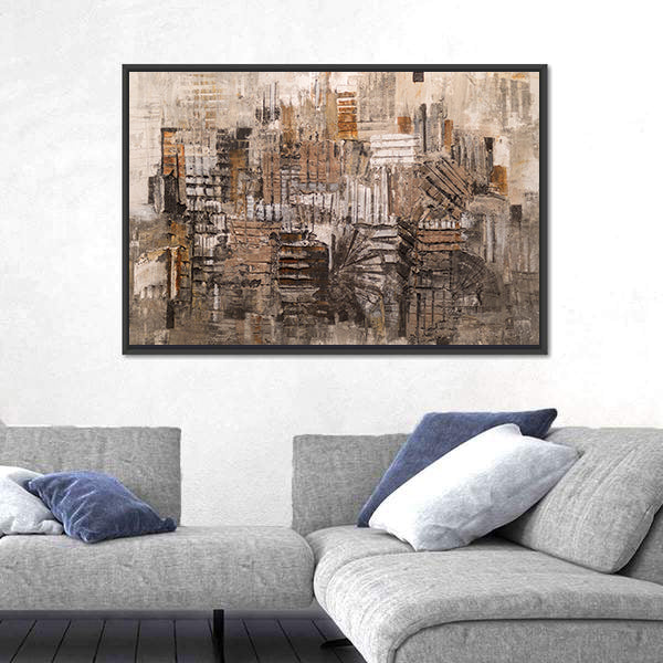Old House Bricks Pattern Canvas Wall Art