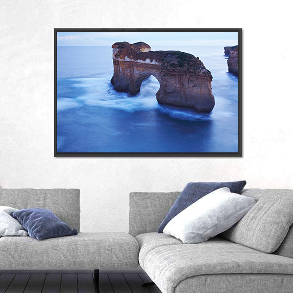 Misty Sea Arch and Limestone Cliffs Canvas Wall Art