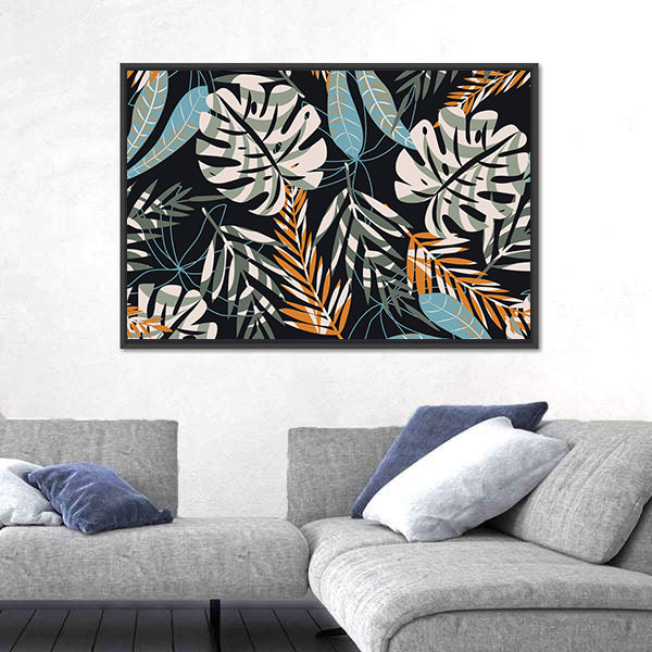 Tropical Jungle Pattern Canvas Wall Art