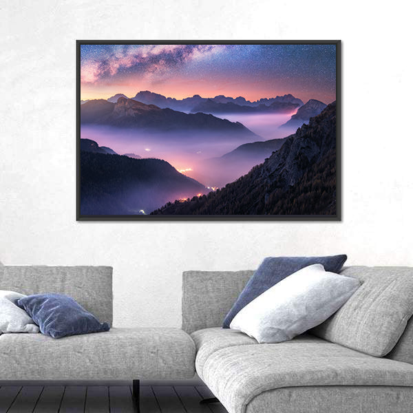 Milky Way Over Passo Giau, Dolomites Canvas Wall Art