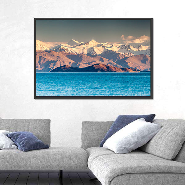 Scenic Karakul Lake In Pamir In Tajikistan Canvas Wall Art