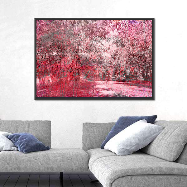 Fantasy Fall Forest Path Canvas Wall Art