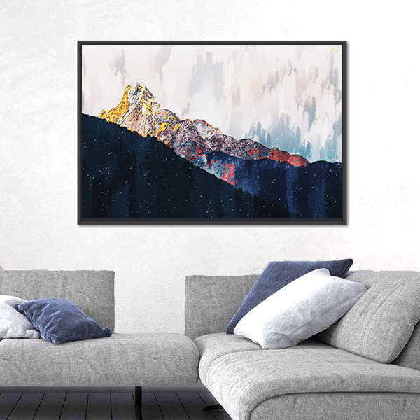 Colorful Abstract Mountain Range Canvas Wall Art