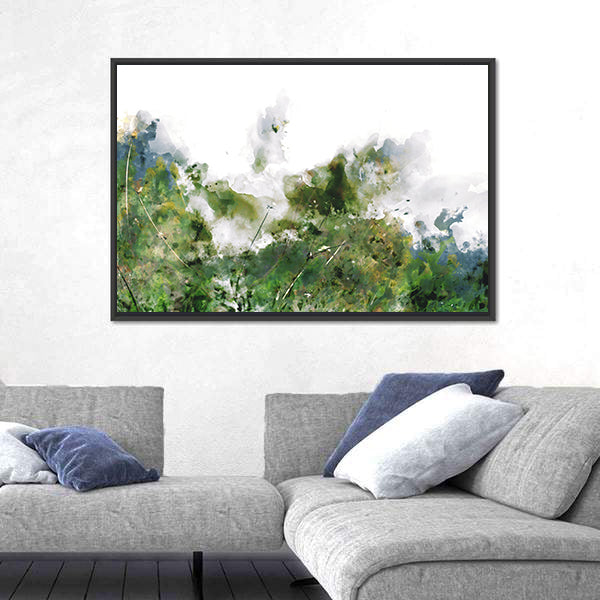 Wild Jungle Watercolor Texture Canvas Wall Art
