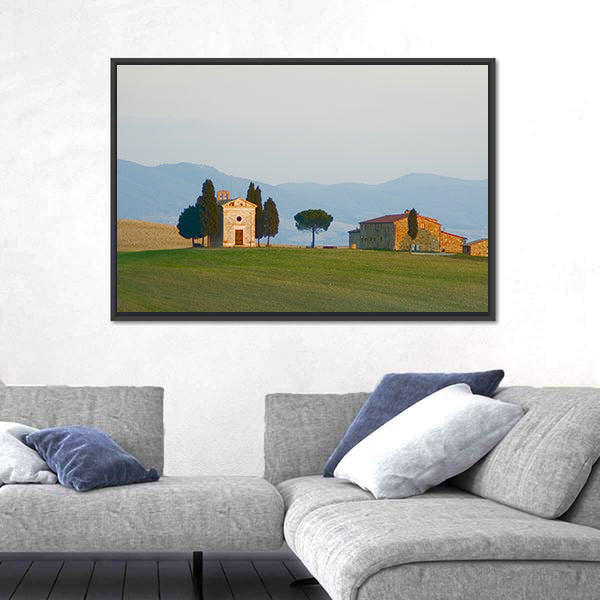 Tuscan Landscape with Cypress Trees Canvas Wall Art
