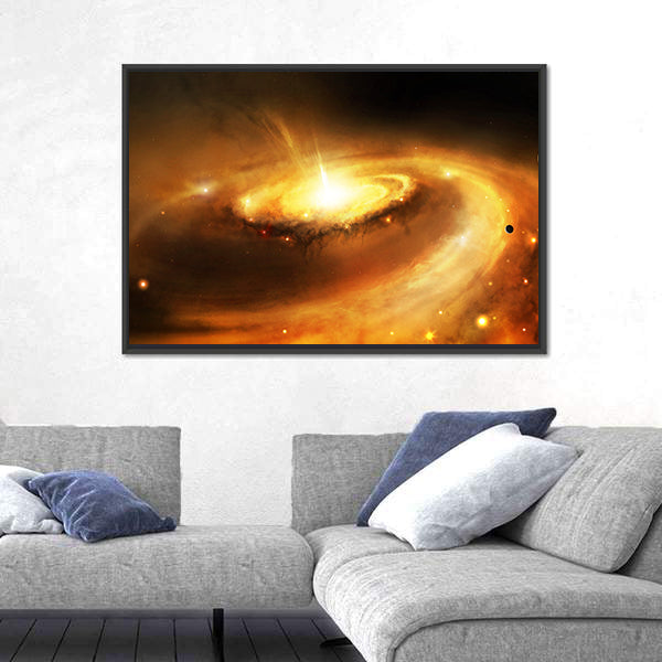 Galaxy Core in Space Canvas Wall Art