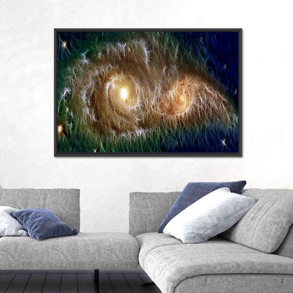 Colliding Fractal Galaxies Canvas Wall Art