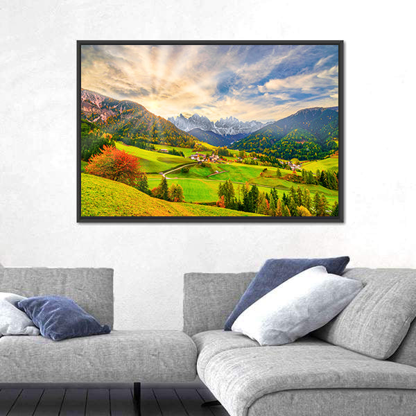 Santa Maddalena at Sunrise Canvas Wall Art