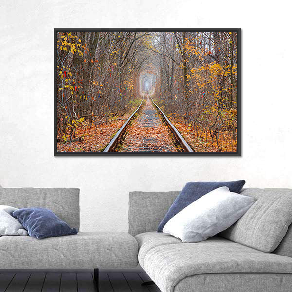 Tunnel of Love in Late Autumn Canvas Wall Art