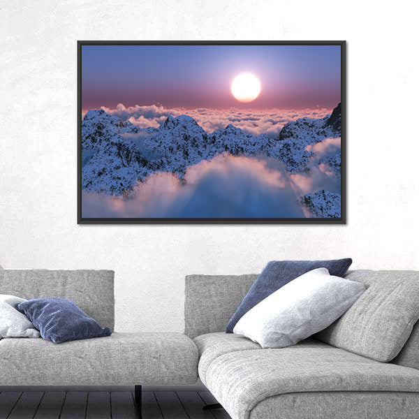 Scenic Mountain Sunset Canvas Wall Art
