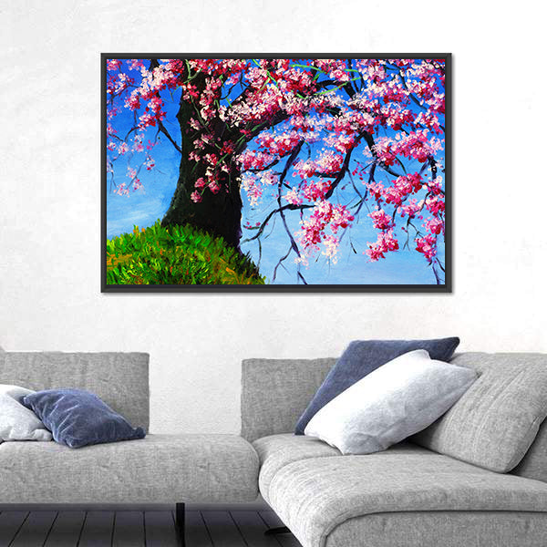 Impasto Cherry Blossom Tree Painting Canvas Wall Art