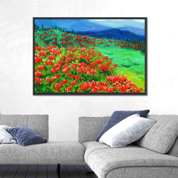 Oil Painted Wildflower Field Canvas Wall Art